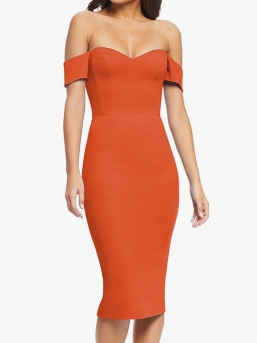 NWT- Dress the Population Red Sweetheart Midi Dress with Cap Sleeves -XL